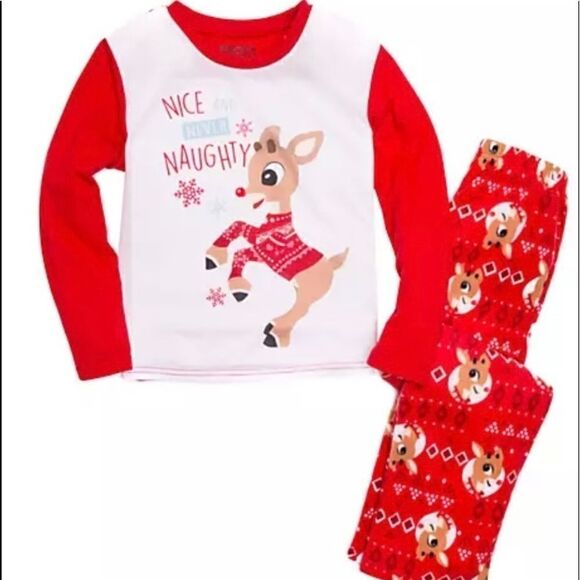 Rudolph Red-Nosed Reindeer toddler Holiday Sleep Pajamas - Picture 1 of 12